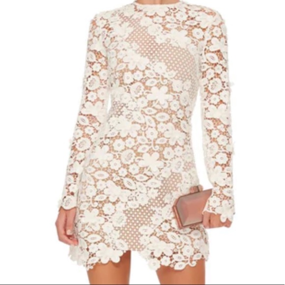 Self-Portrait Dresses & Skirts - LIKE NEW WHITE LACE SELF PORTRAIT DRESS W/Slip